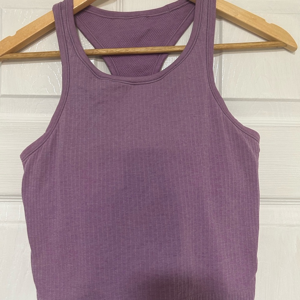 🍋 Lululemon Purple Cropped Ribbed Women's Tank Top size 6